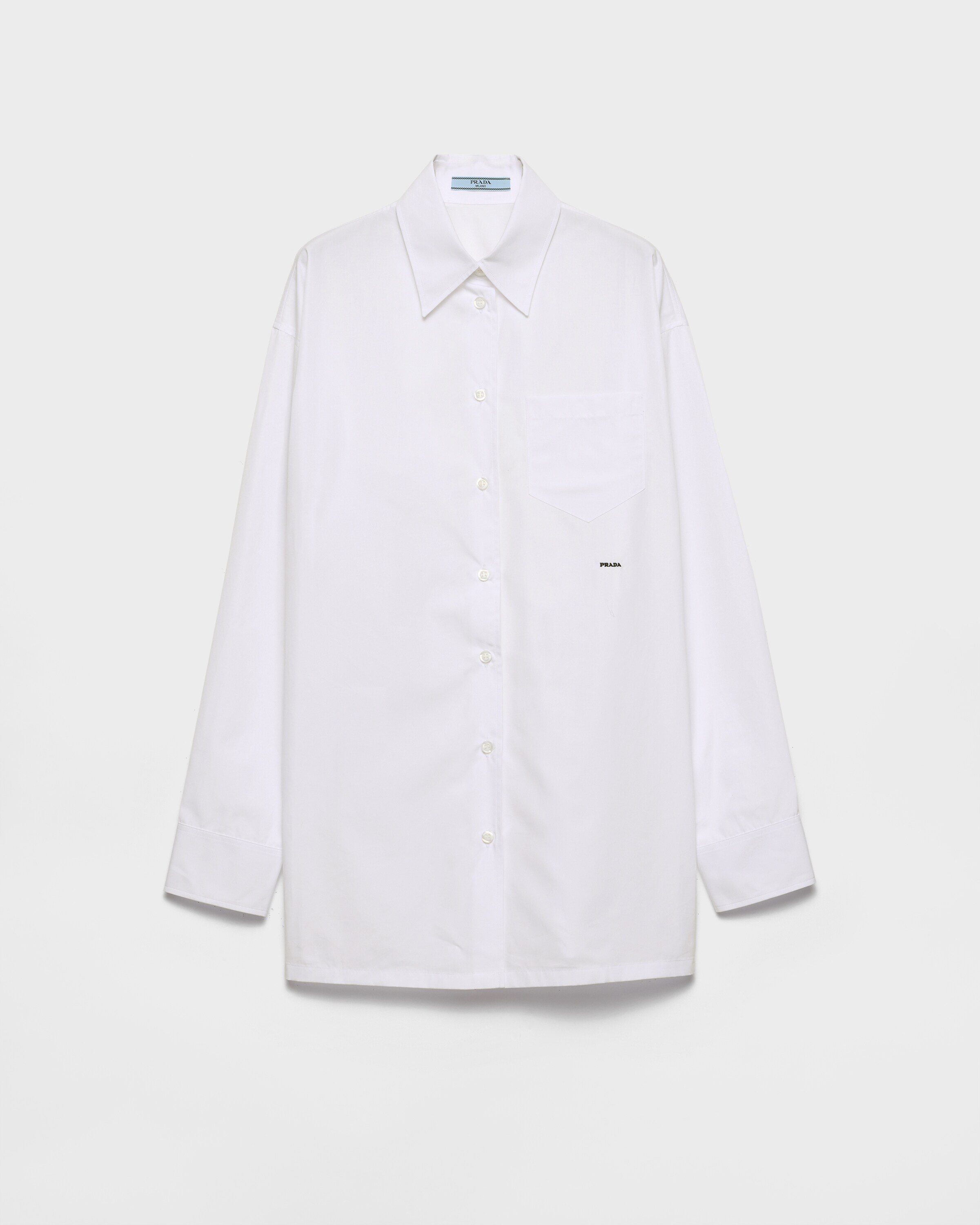 Prada Poplin Shirt, Woman, White, Size 38