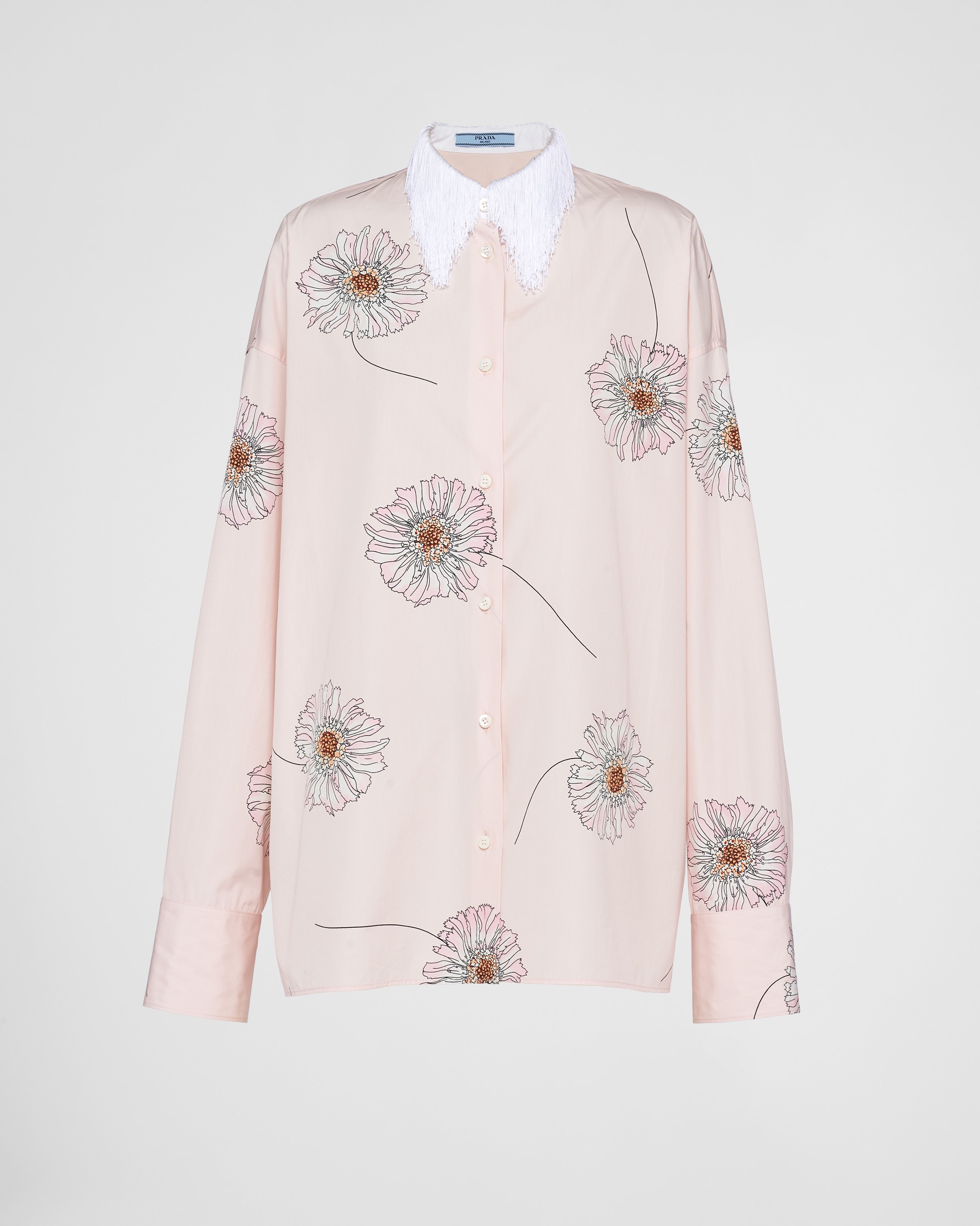 Peach Printed Poplin Shirt PRADA