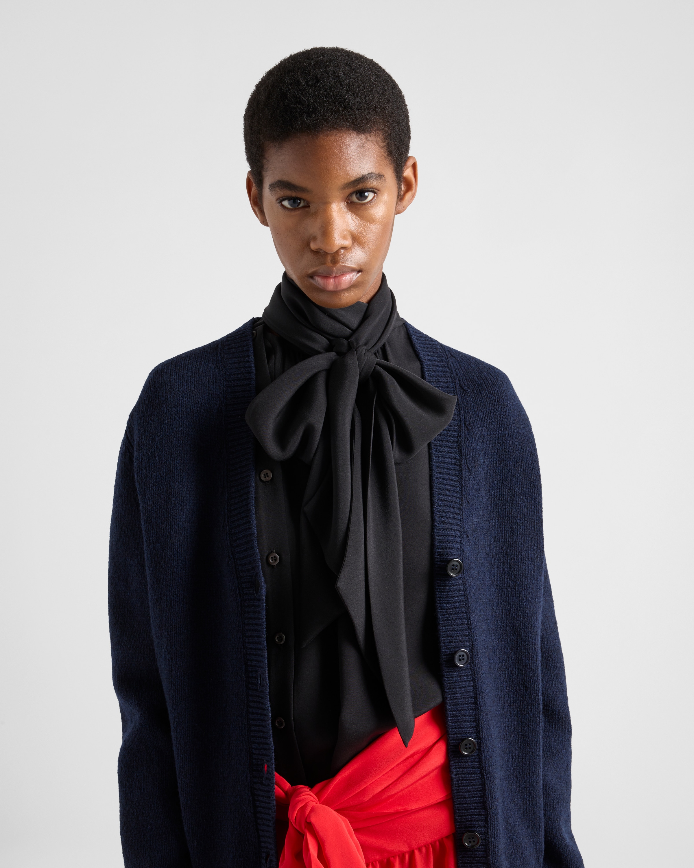 Prada Hemd Aus Marocain In Schwarz