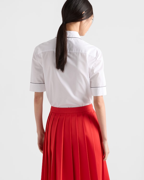 Short-sleeved poplin shirt - White Short-sleeved poplin shirt - White