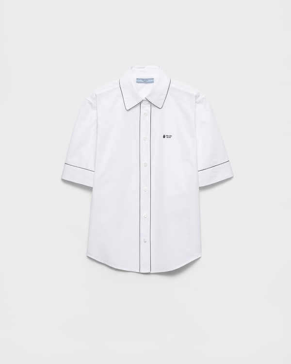 Short-sleeved poplin shirt - White Short-sleeved poplin shirt - White