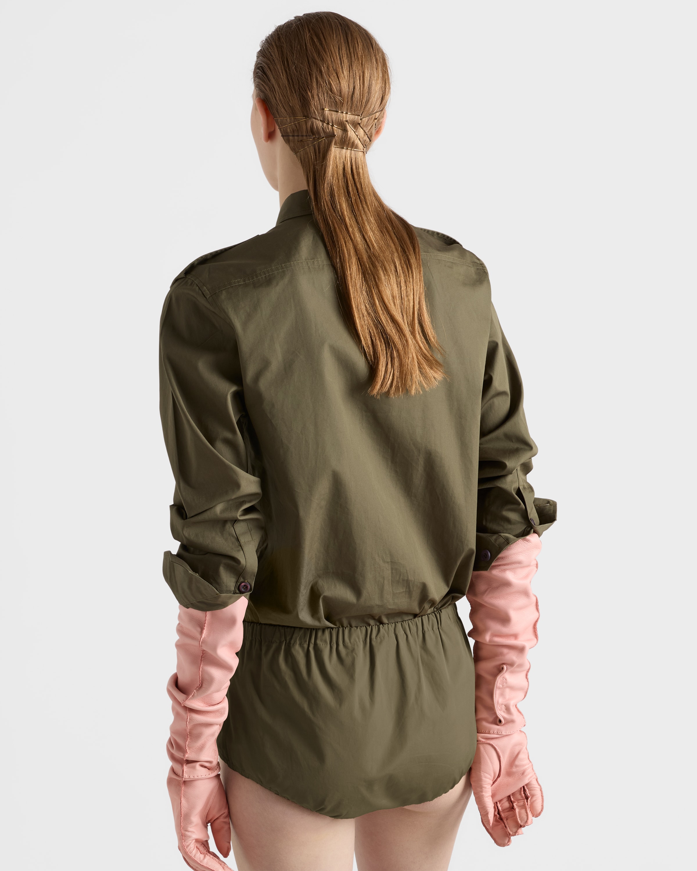 Forest Green Cotton Poplin Shirt | PRADA