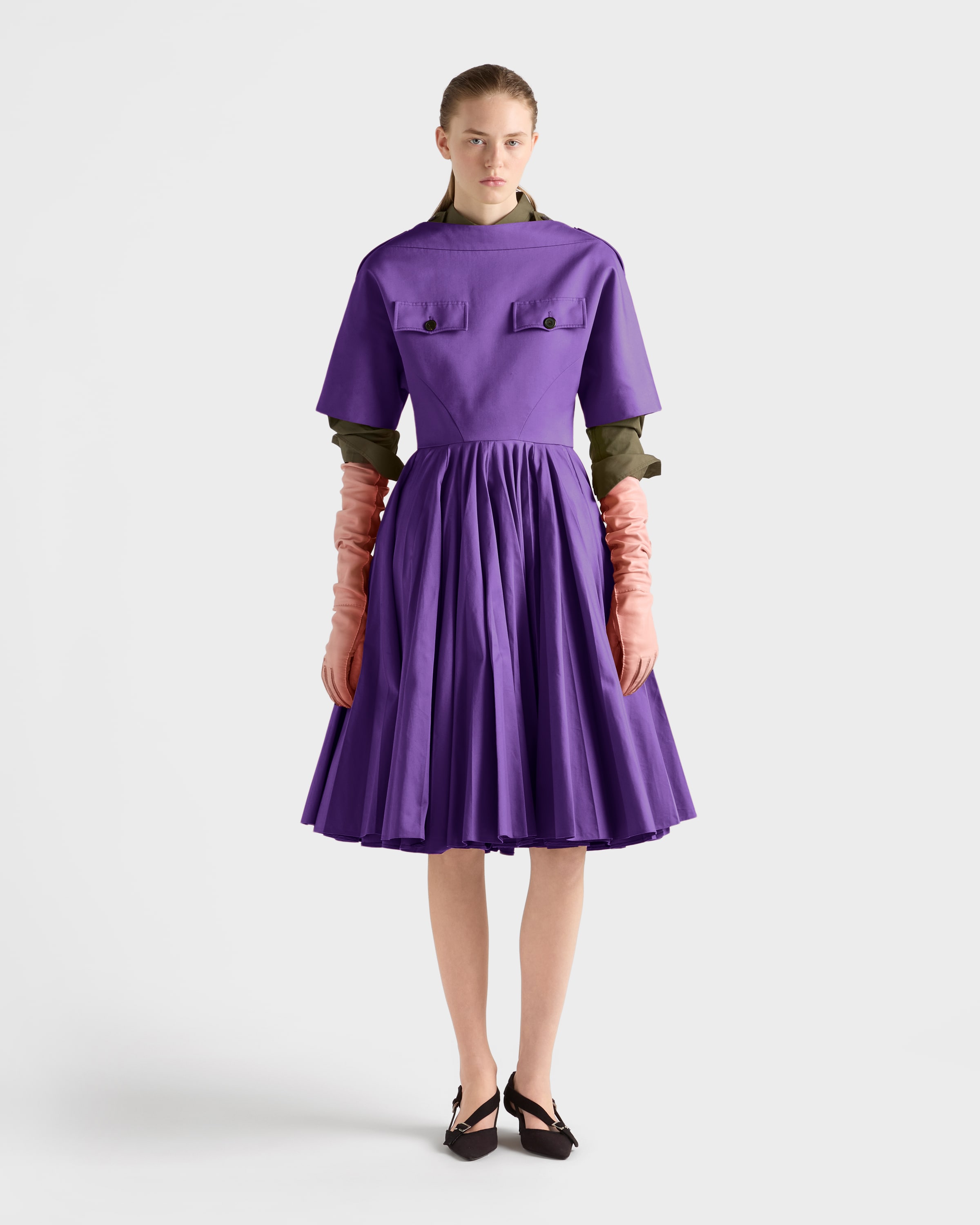 Forest Green Cotton Poplin Shirt | PRADA - United States