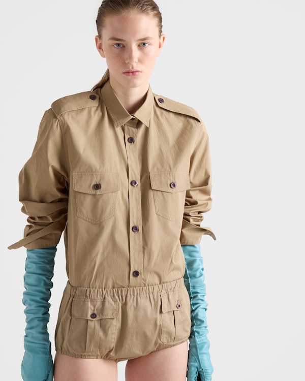 Camicia in popeline di cotone - Mastice Camicia in popeline di cotone - Mastice