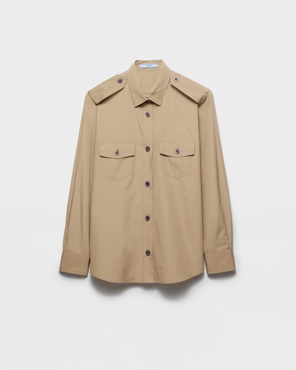 Camicia in popeline di cotone - Mastice Camicia in popeline di cotone - Mastice