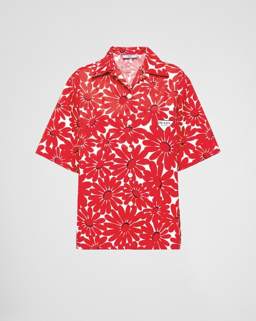 Printed poplin shirt clearance