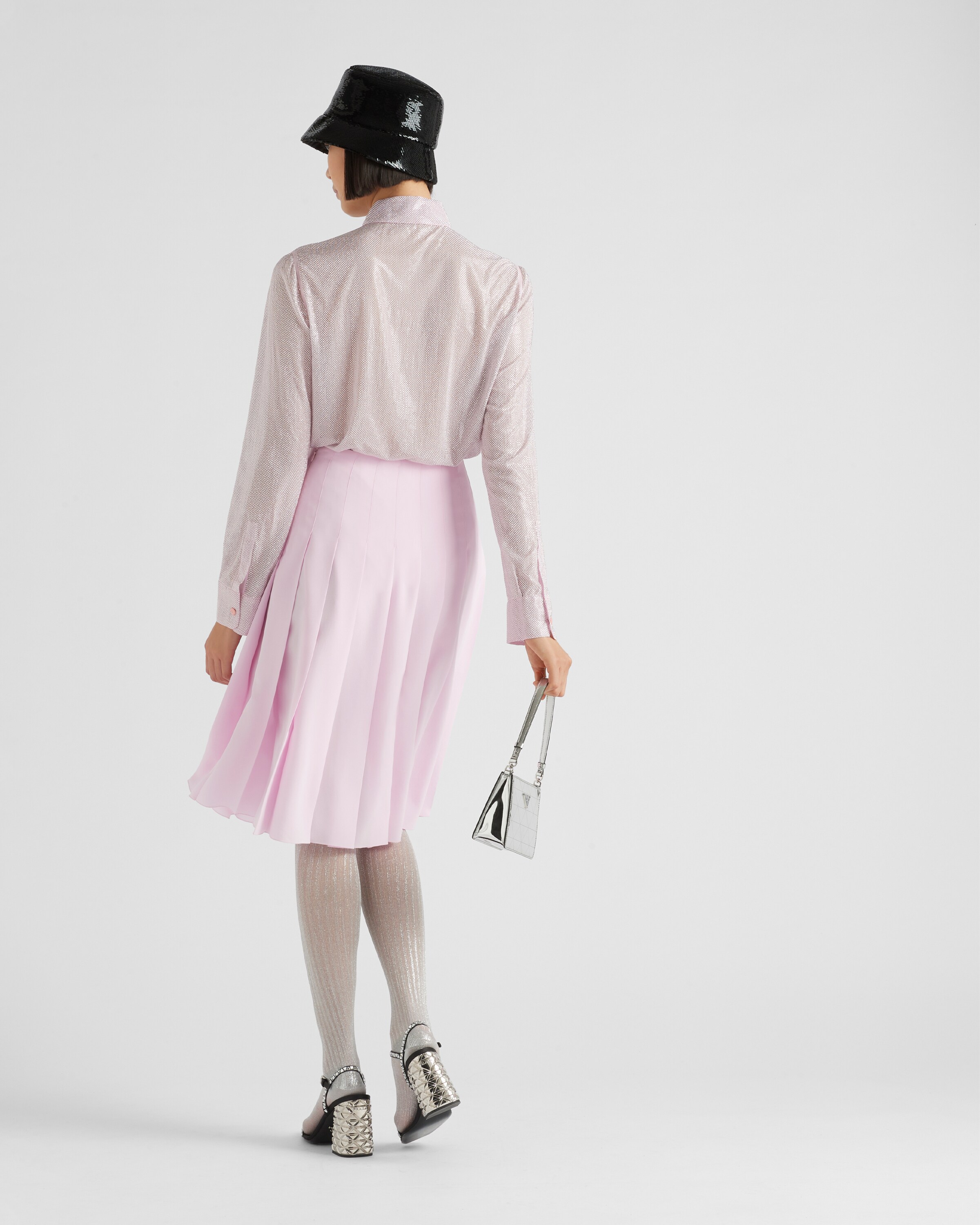 Prada قميص شيفون مُرصع 5