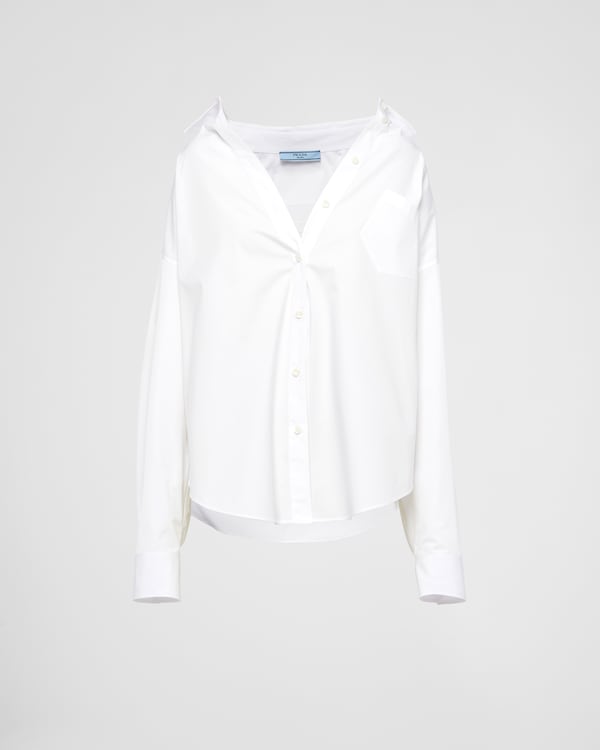 White Oxford cotton sleeveless shirt | PRADA