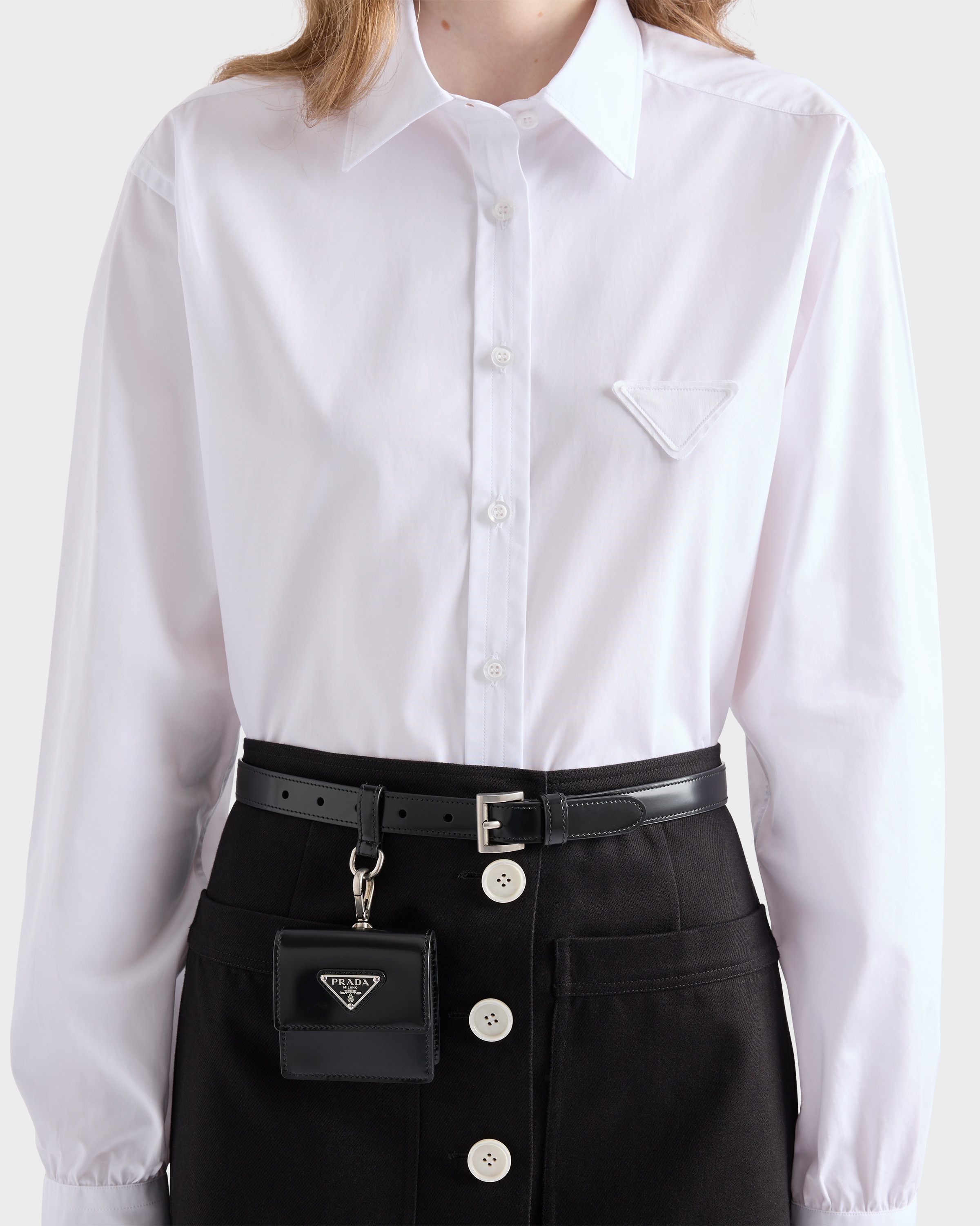 White Cotton poplin shirt | PRADA - United States