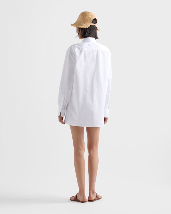 Embroidered poplin shirt - White Embroidered poplin shirt - White