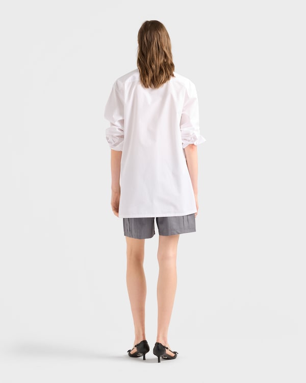 Embroidered poplin shirt - White Embroidered poplin shirt - White