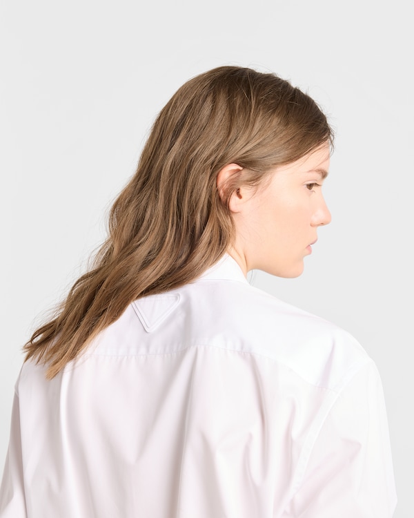 Embroidered poplin shirt - White Embroidered poplin shirt - White