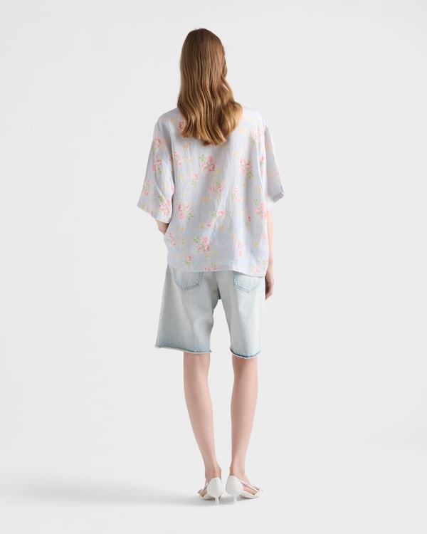 Floral print old linen shirt - Astro Floral print old linen shirt - Astro