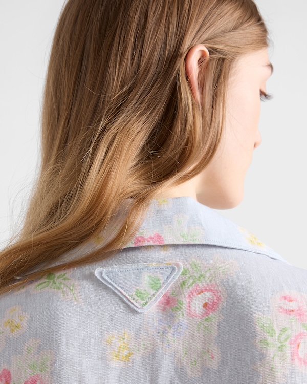 Floral print old linen shirt - Astro Floral print old linen shirt - Astro