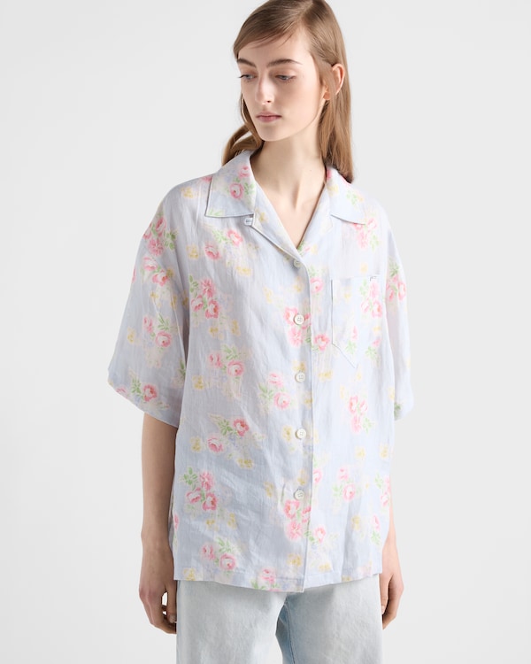 Floral print old linen shirt - Astro Floral print old linen shirt - Astro