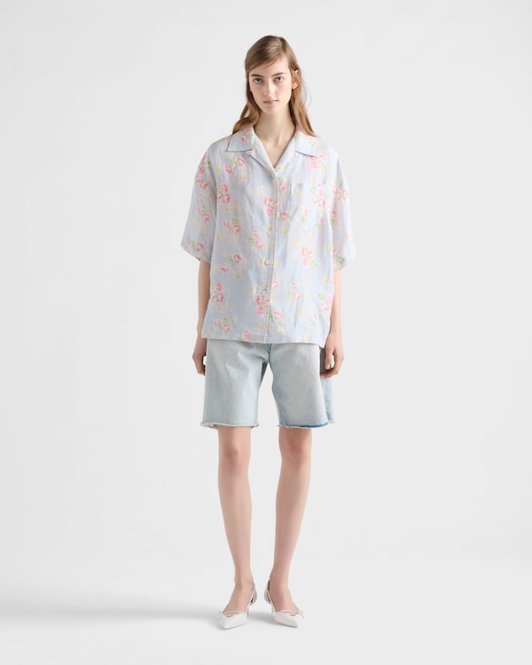 Floral print old linen shirt - Astro Floral print old linen shirt - Astro