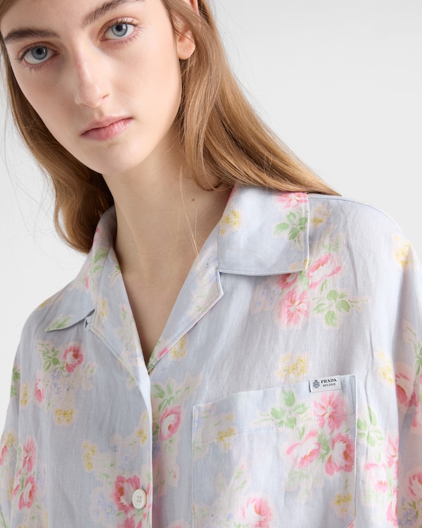 Floral print old linen shirt - Astro Floral print old linen shirt - Astro