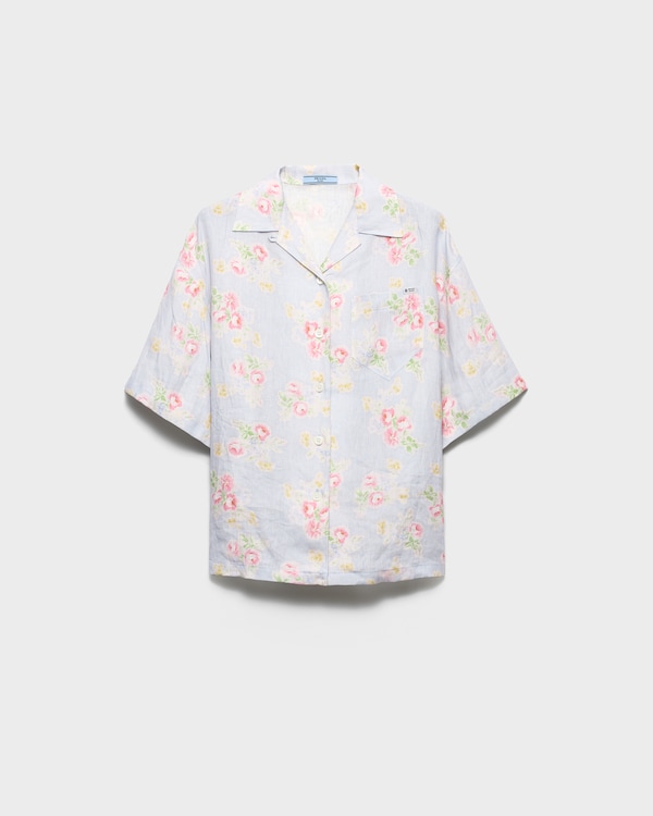Floral print old linen shirt - Astro Floral print old linen shirt - Astro