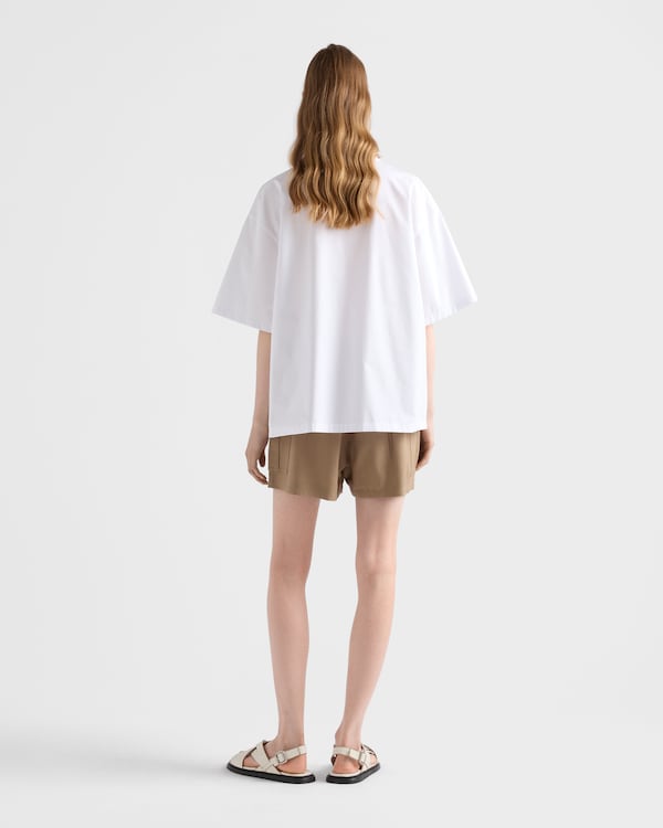 Embroidered poplin shirt - White Embroidered poplin shirt - White