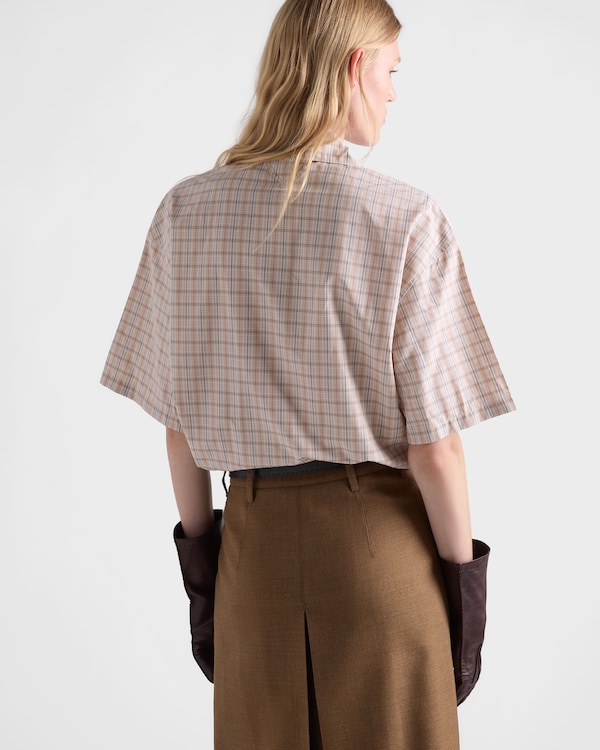 Madras fabric bowling shirt - Alabaster/Sand Madras fabric bowling shirt - Alabaster/Sand