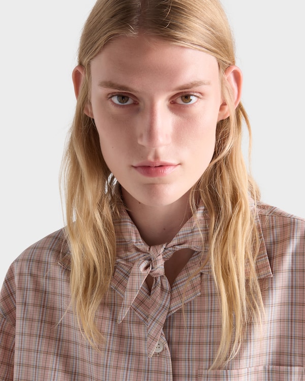 Madras fabric bowling shirt - Alabaster/Sand Madras fabric bowling shirt - Alabaster/Sand