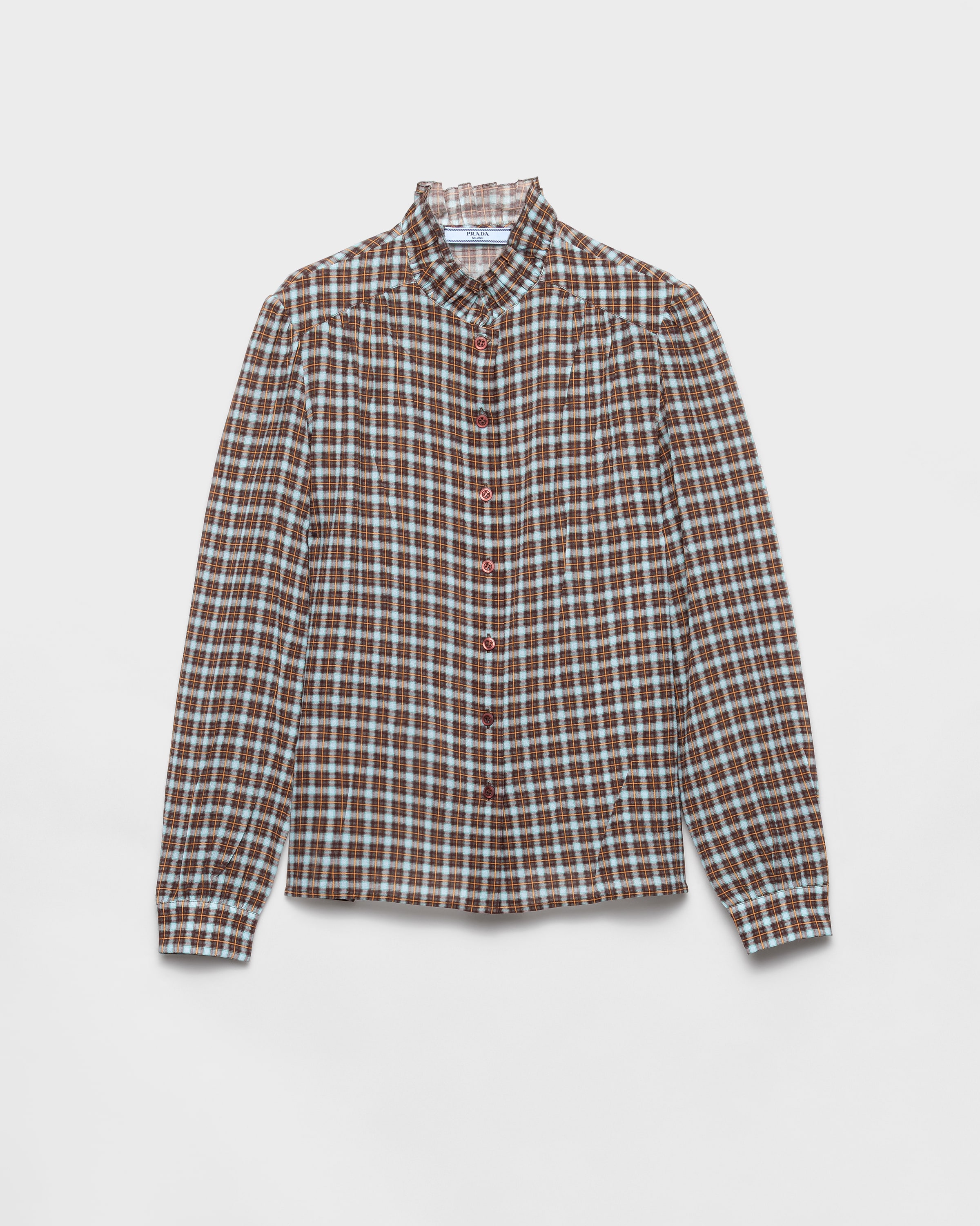 Prada Silk Georgette Button-front Blouse In Multi
