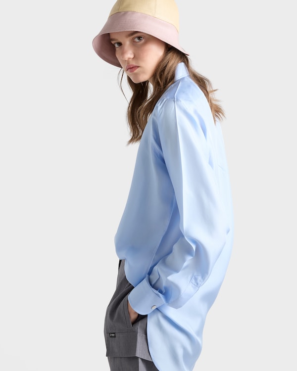 Silk poplin shirt - Sky Blue Silk poplin shirt - Sky Blue