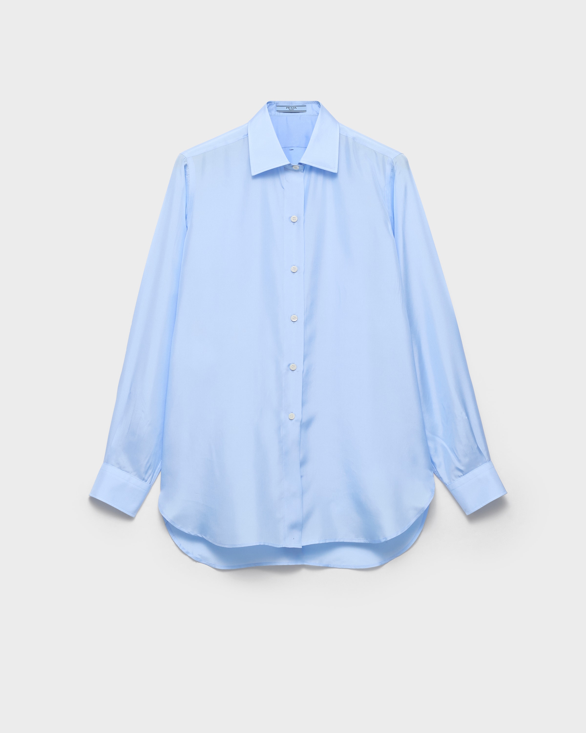 Sky Blue Silk poplin shirt | PRADA - Canada
