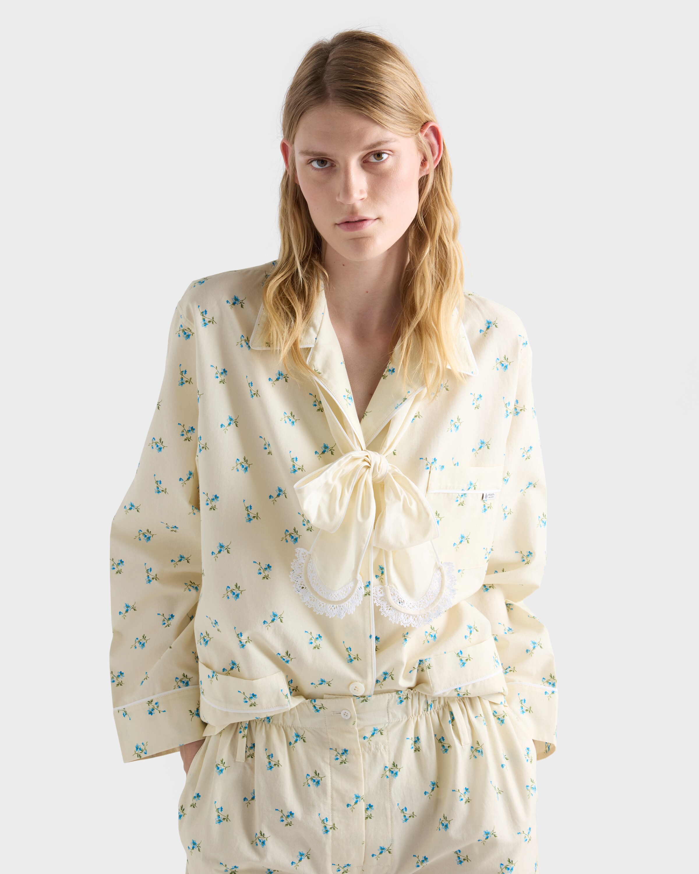 Natural Bouquet print old canvas shirt | PRADA