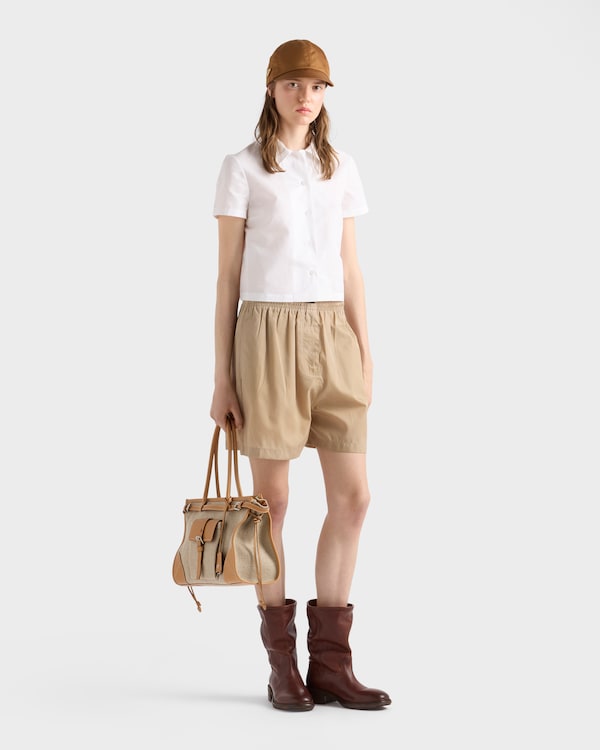 Short-sleeved linen muslin shirt - White Short-sleeved linen muslin shirt - White