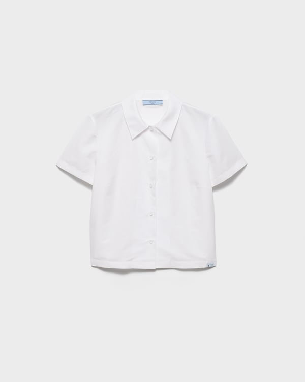Short-sleeved linen muslin shirt - White Short-sleeved linen muslin shirt - White