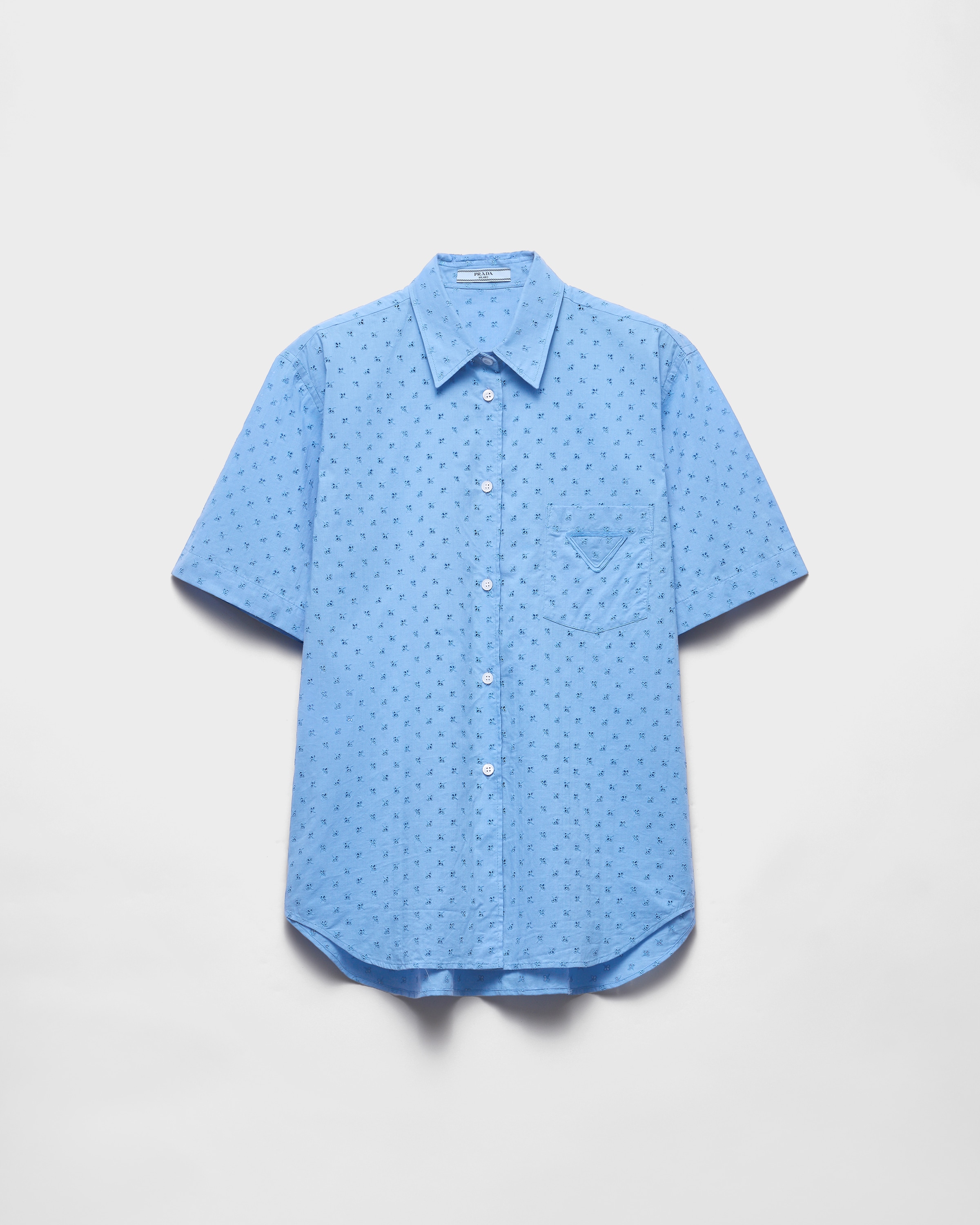 Prada Floral Eyelet Button Down Shirt
