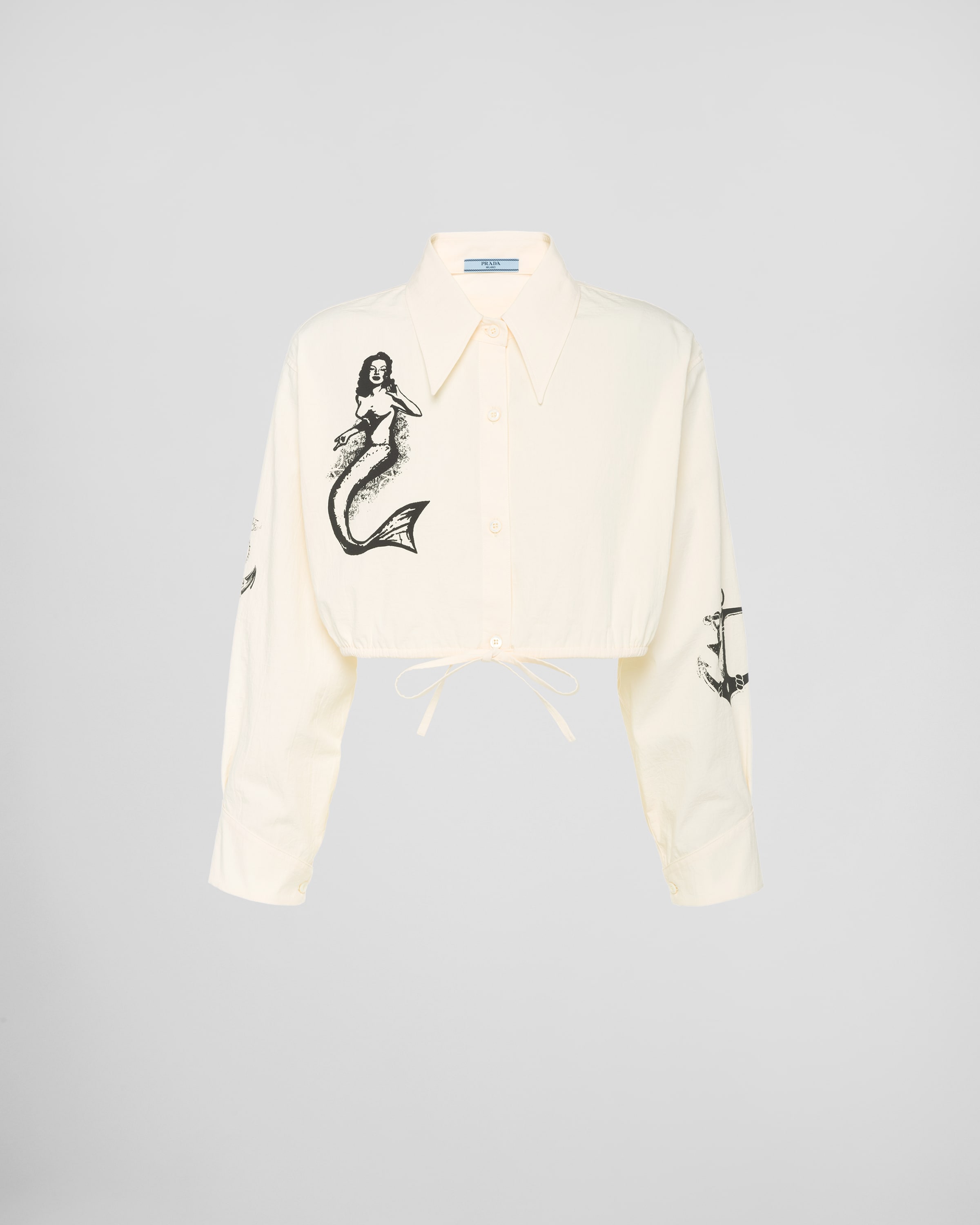 Ivory Printed chambray shirt | Prada