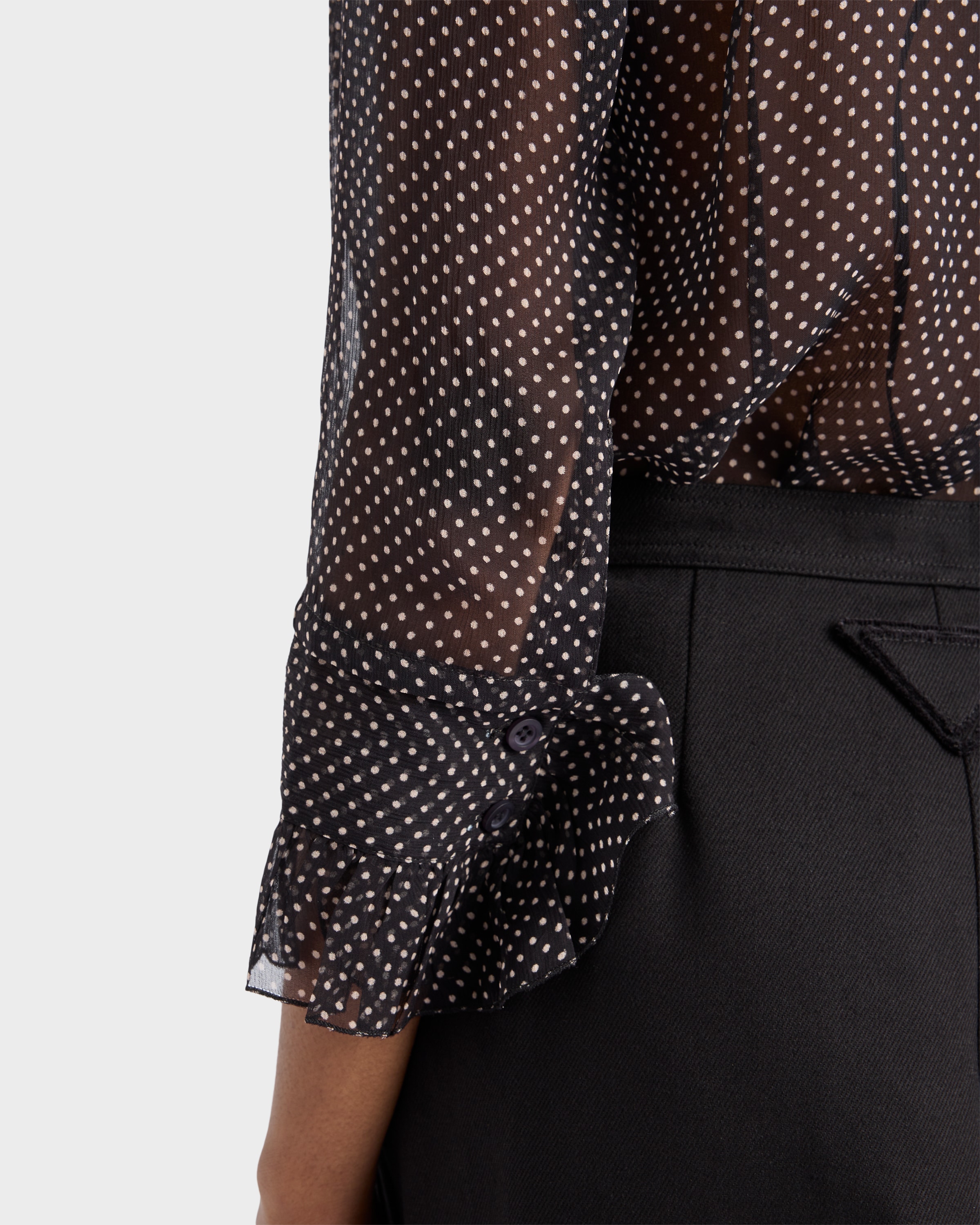 Prada Polka Dot Silk Blouse in Brown — UFO No More