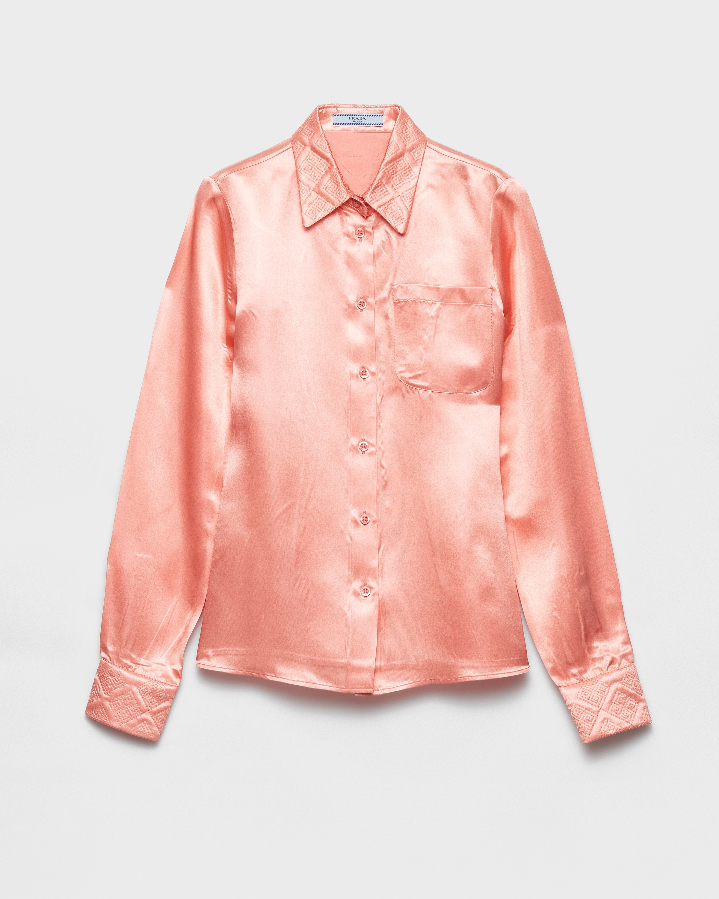 Prada Coral-coloured Shirt In Blend In Pink