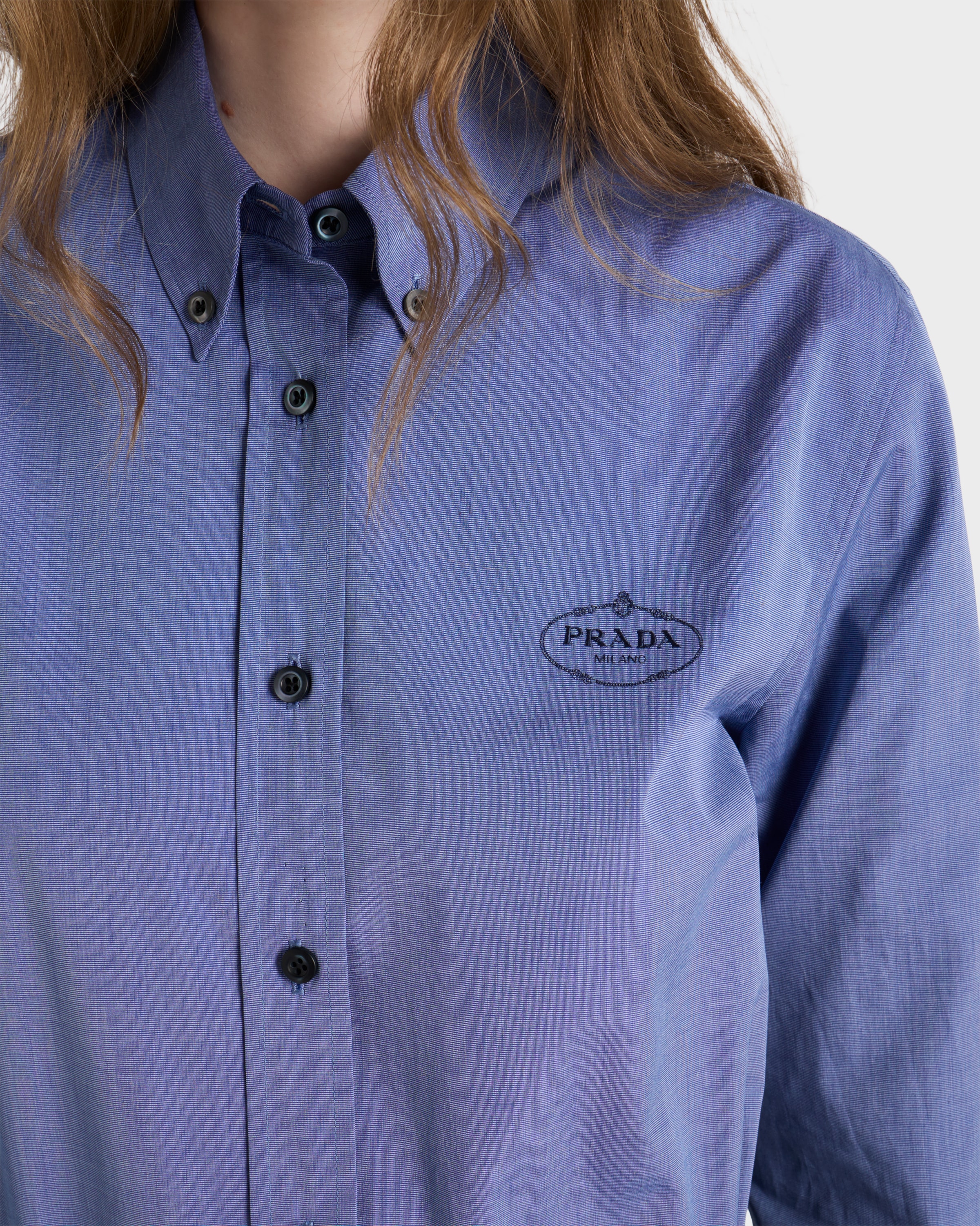 PRADA EMBROIDERED FIL-À-FIL SHIRT