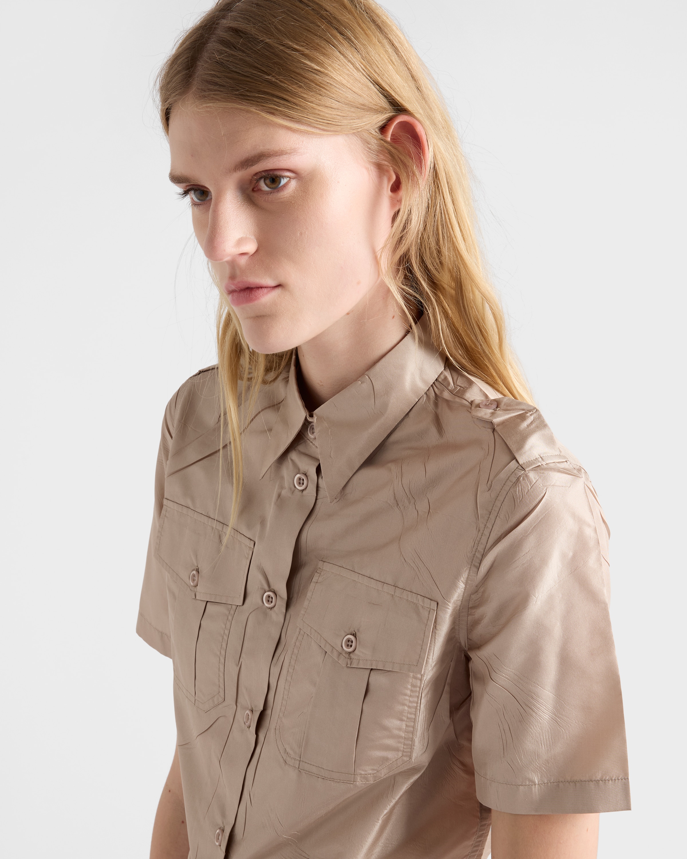 Cord Short-sleeved Taffeta Shirt | PRADA