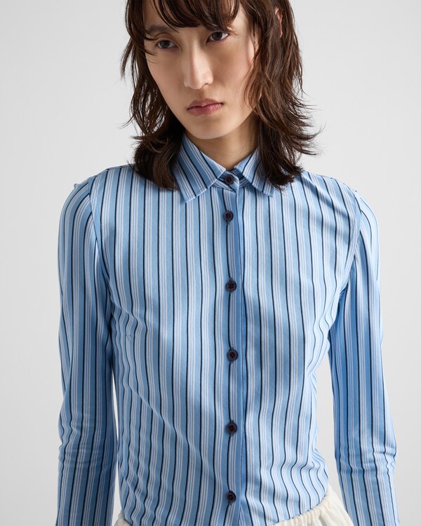 Camicia in piquet a righe Camicia in piquet a righe
