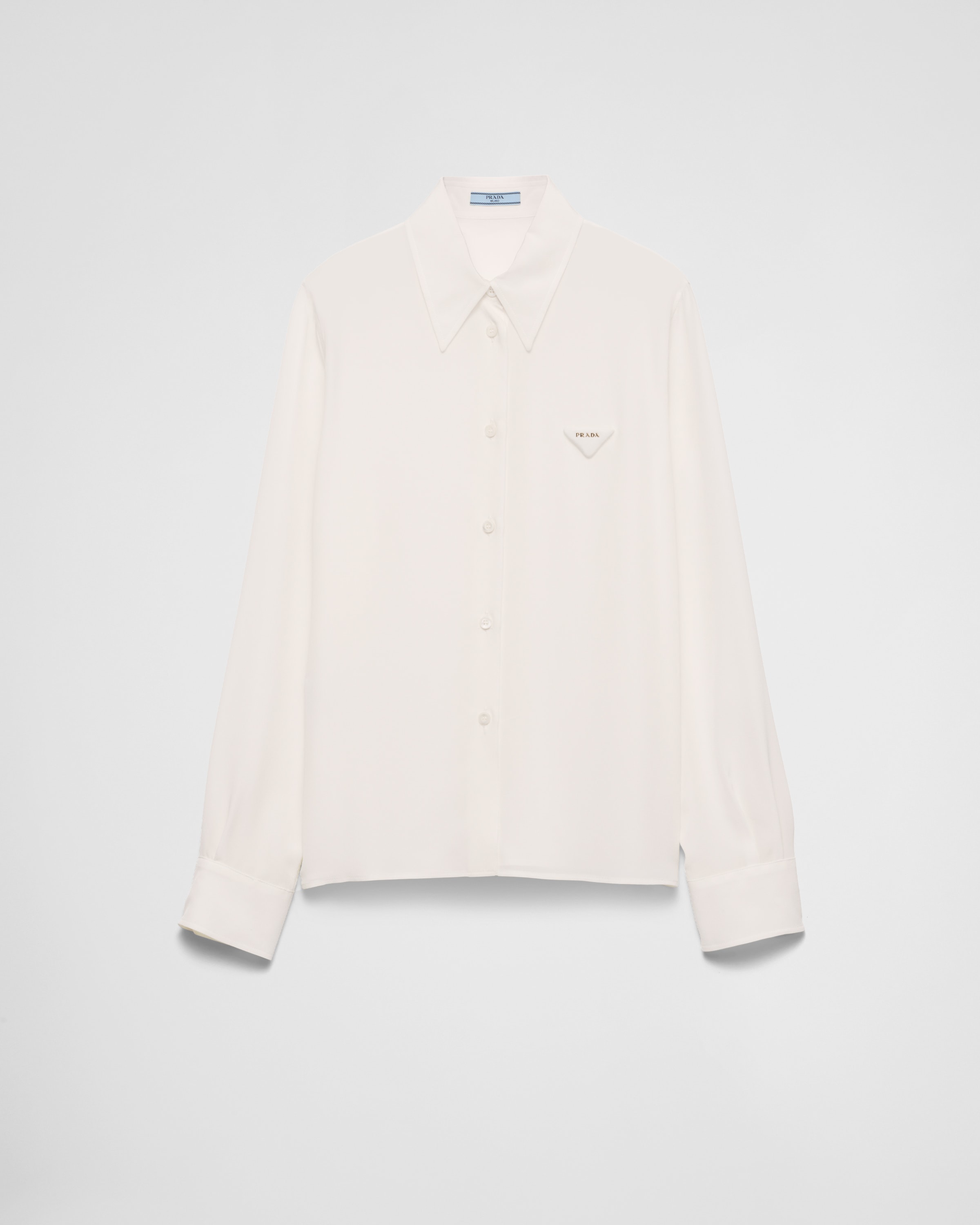 Ivory Crêpe de chine shirt | PRADA