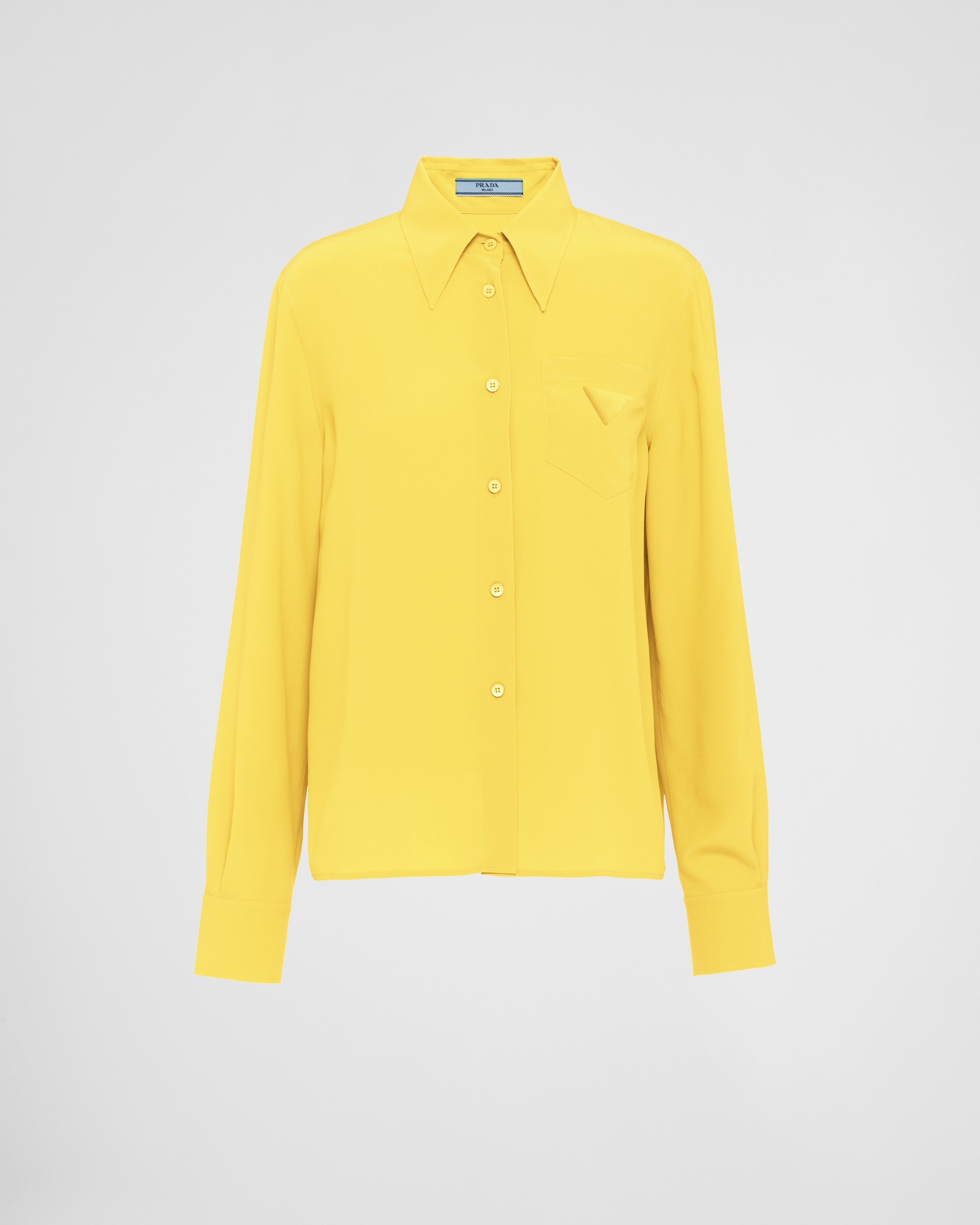 Sunny Yellow Crêpe de chine shirt | Prada