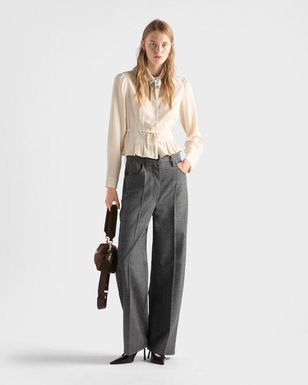 Silk marocain shirt - Natural Silk marocain shirt - Natural