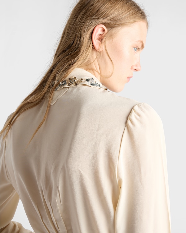 Silk marocain shirt - Natural Silk marocain shirt - Natural