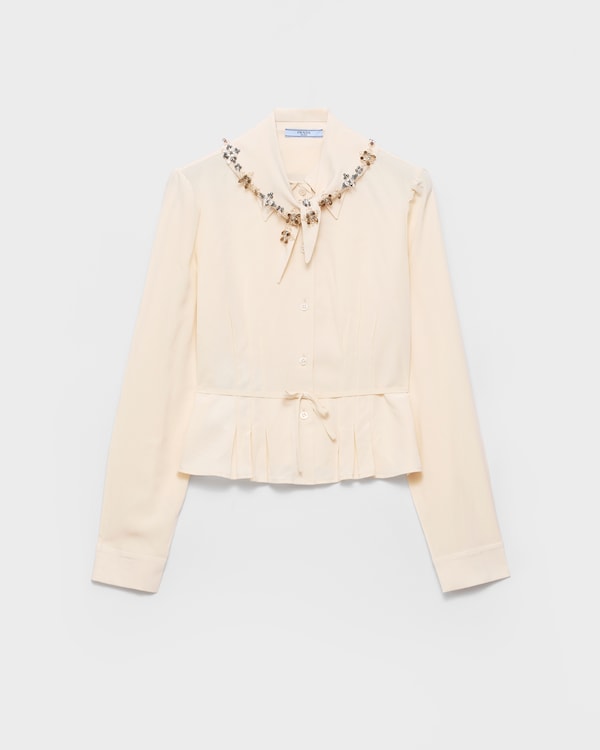 Silk marocain shirt - Natural Silk marocain shirt - Natural