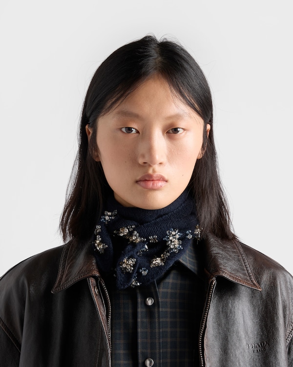Checked wool shirt - Navy Checked wool shirt - Navy