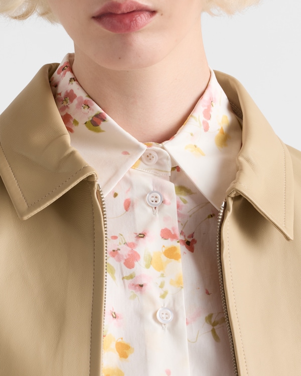 Short-sleeved floral print poplin shirt - Begonia Pink Short-sleeved floral print poplin shirt - Begonia Pink