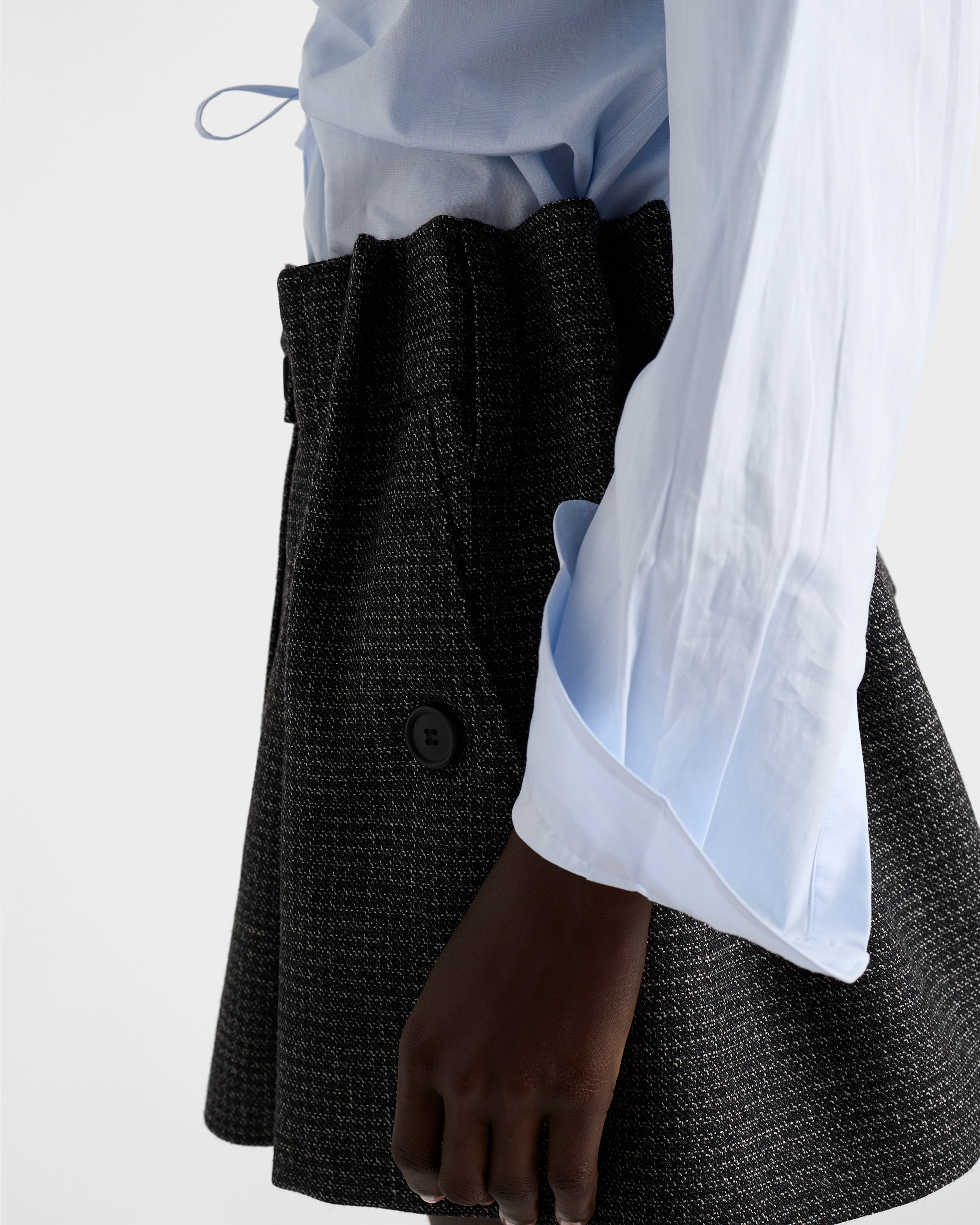 Prada Lace-up Shirt In Blue