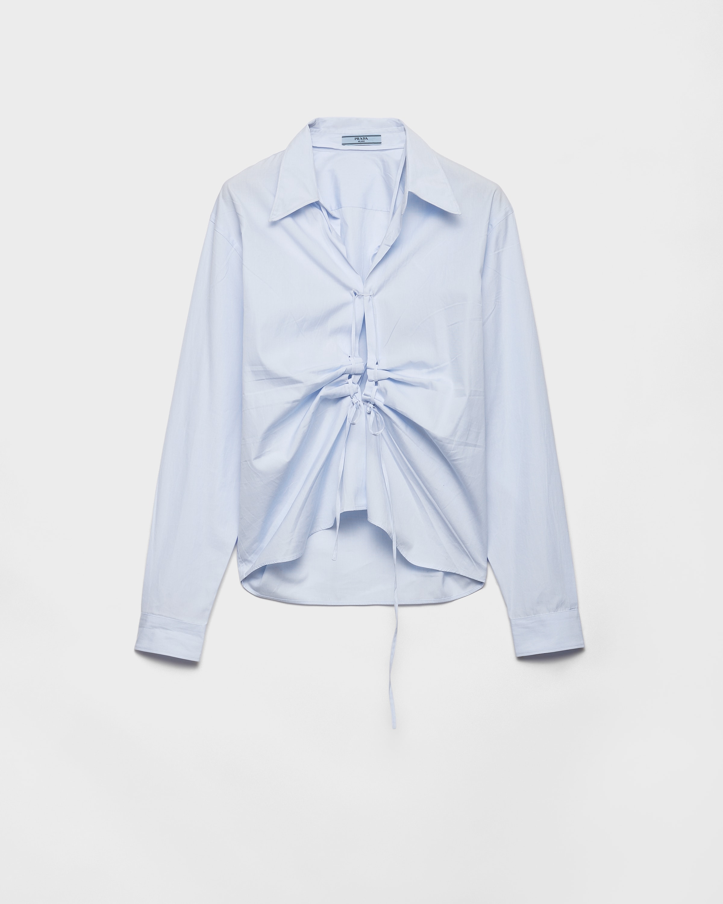 Prada Lace-up Shirt In Blue