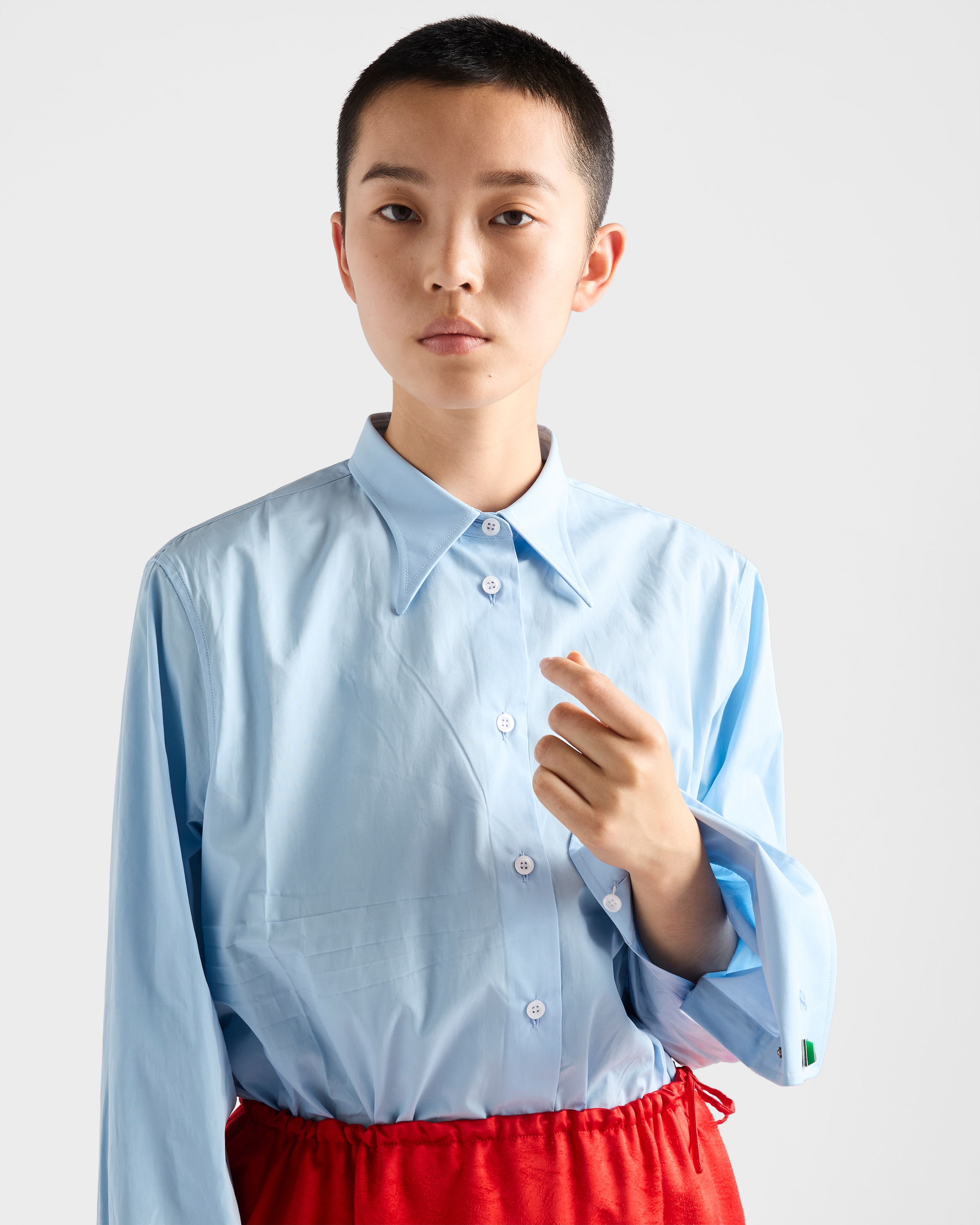 スカイブルー ポプリン シャツ | PRADA - 日本
