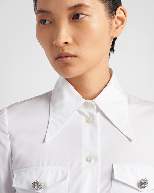 Poplin shirt with jewel buttons Poplin shirt with jewel buttons
