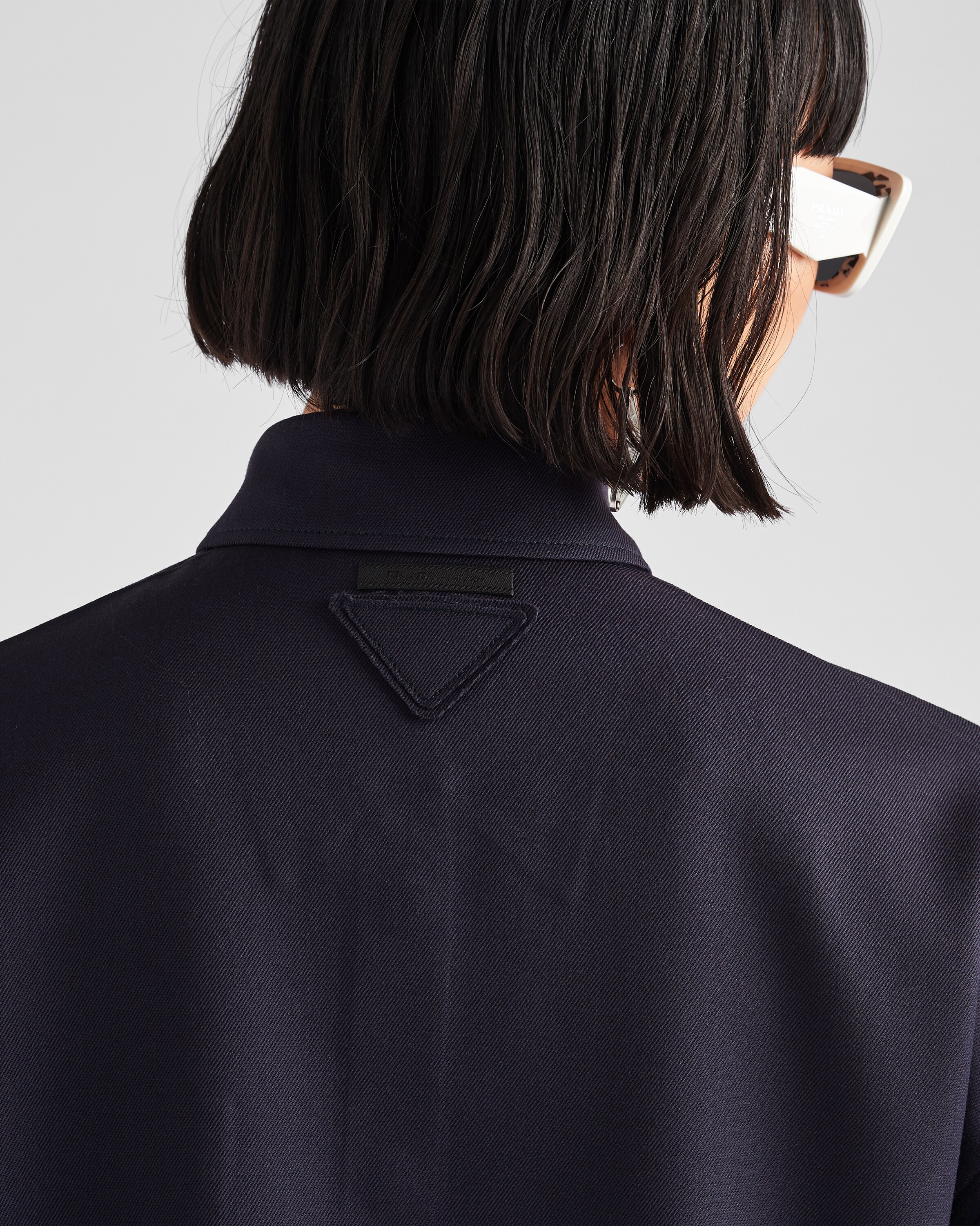 ネイビー ギャバジン シャツ | Prada